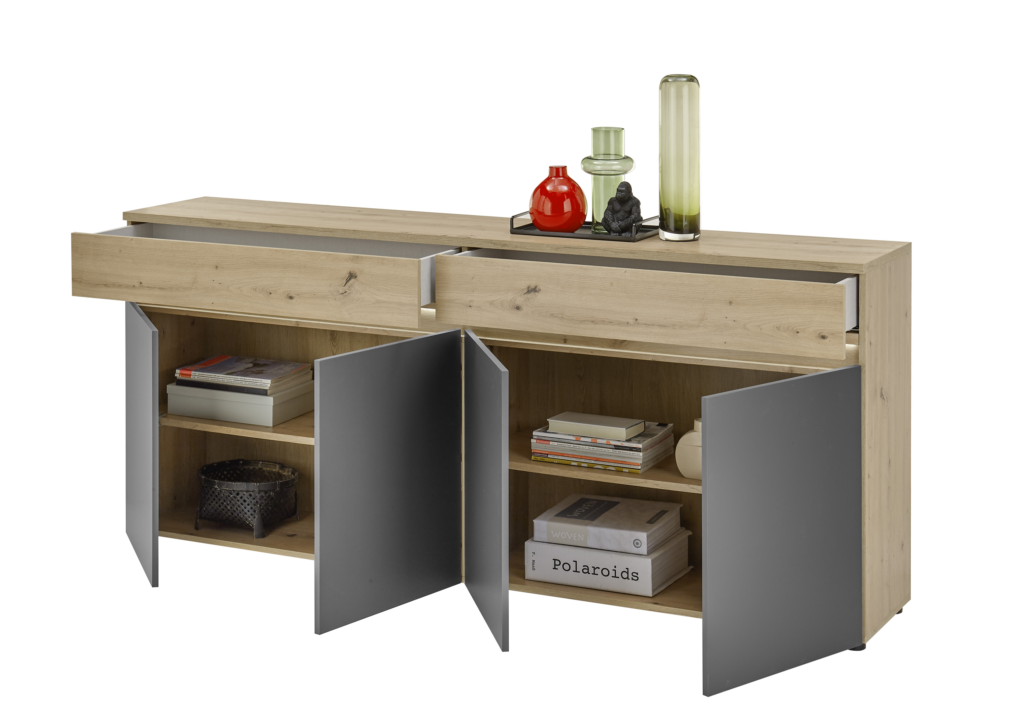 Sideboard Lille Kommode Schrank Wohnzimmerschrank Anrichte Flurkommode Beleuchtung