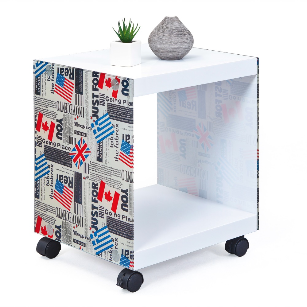Beistelltisch Flagcube Weiß Tisch Rollen Dekotisch Telefontisch Blumensäule Beistelltisch Flagcube Weiß Tisch Rollen Dekotisch Telefontisch Blumensäule
