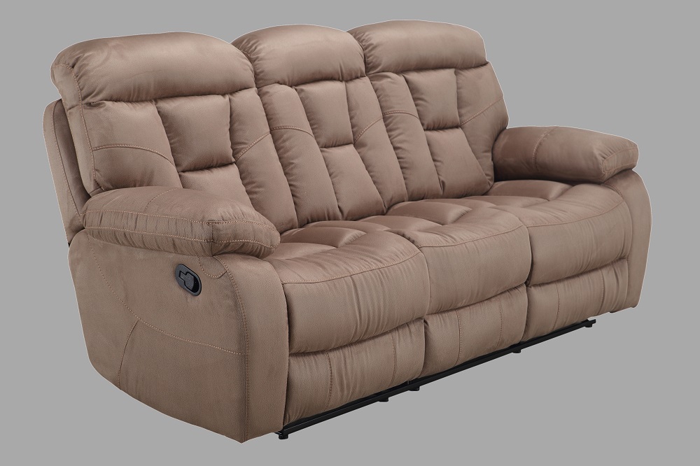 FM-394-3 Couch Hellbraun mit Relaxfunktion, Relaxcouch, 2x Einzel Klappbare Relaxsitze