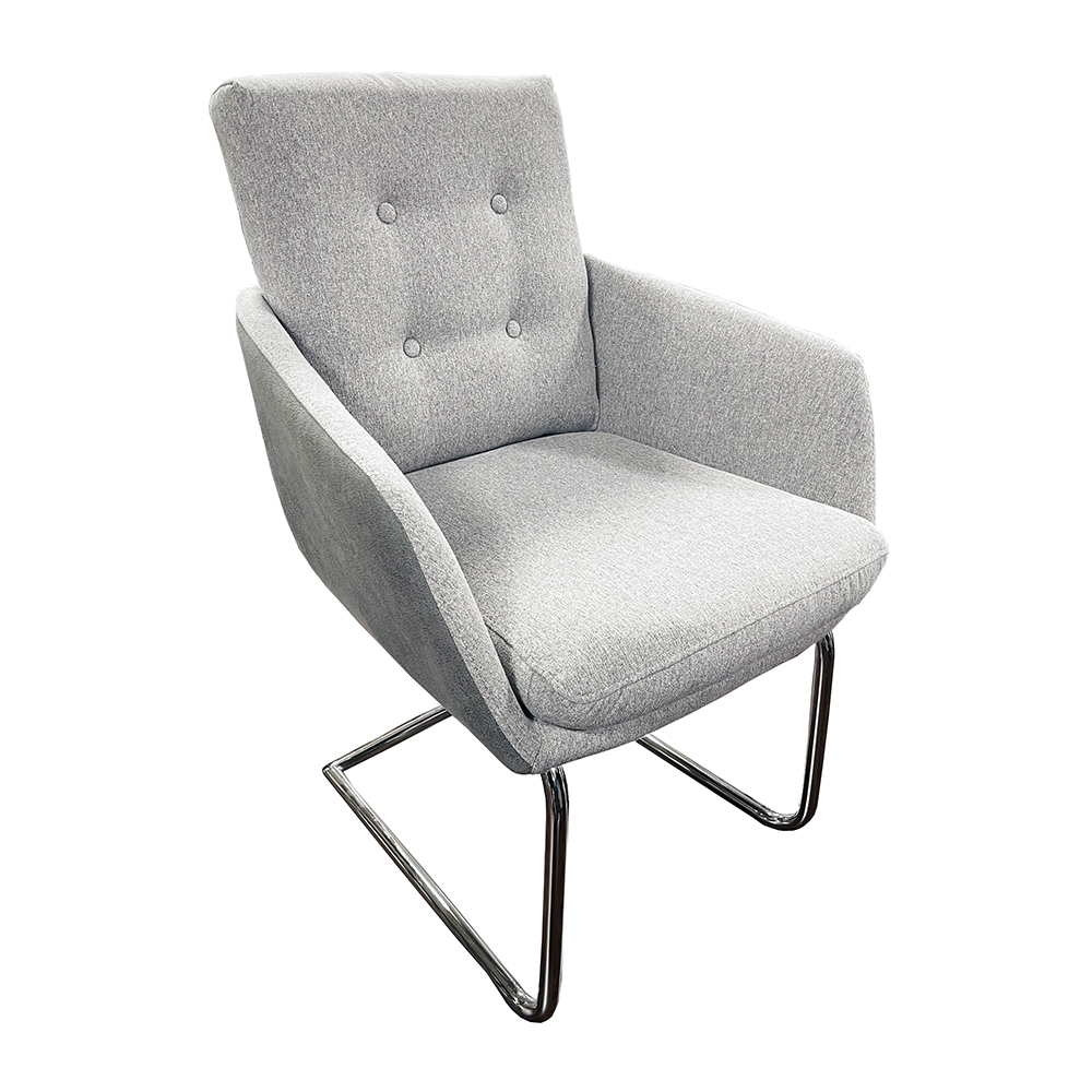 Armlehnschwinger JD7631 Hellgrau Chromfarbig Rundrohr Esszimmer Küche Stuhl