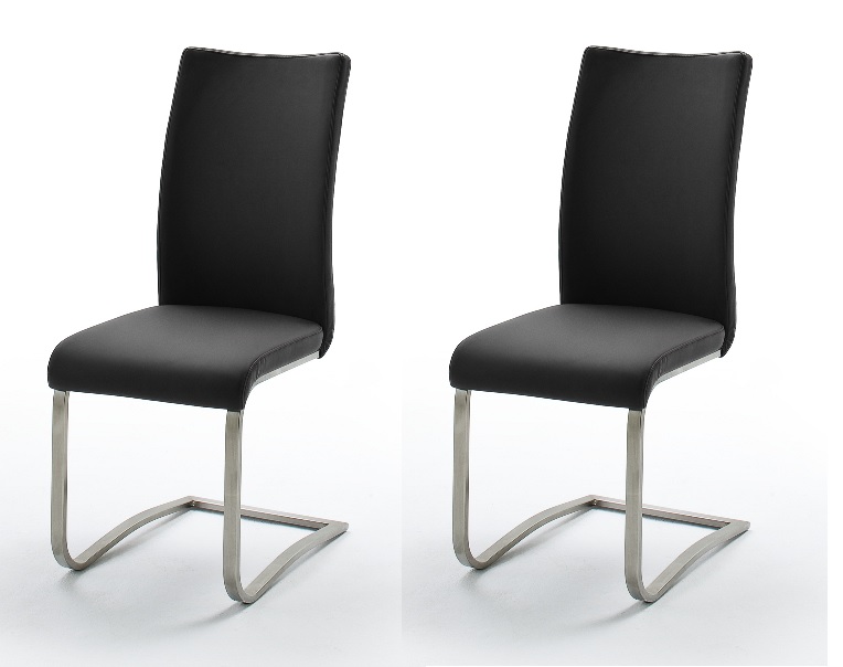 Schwingstuhl Arco schwarz Lederoptik Küchenstuhl Esszimmerstuhl Polsterstuhl