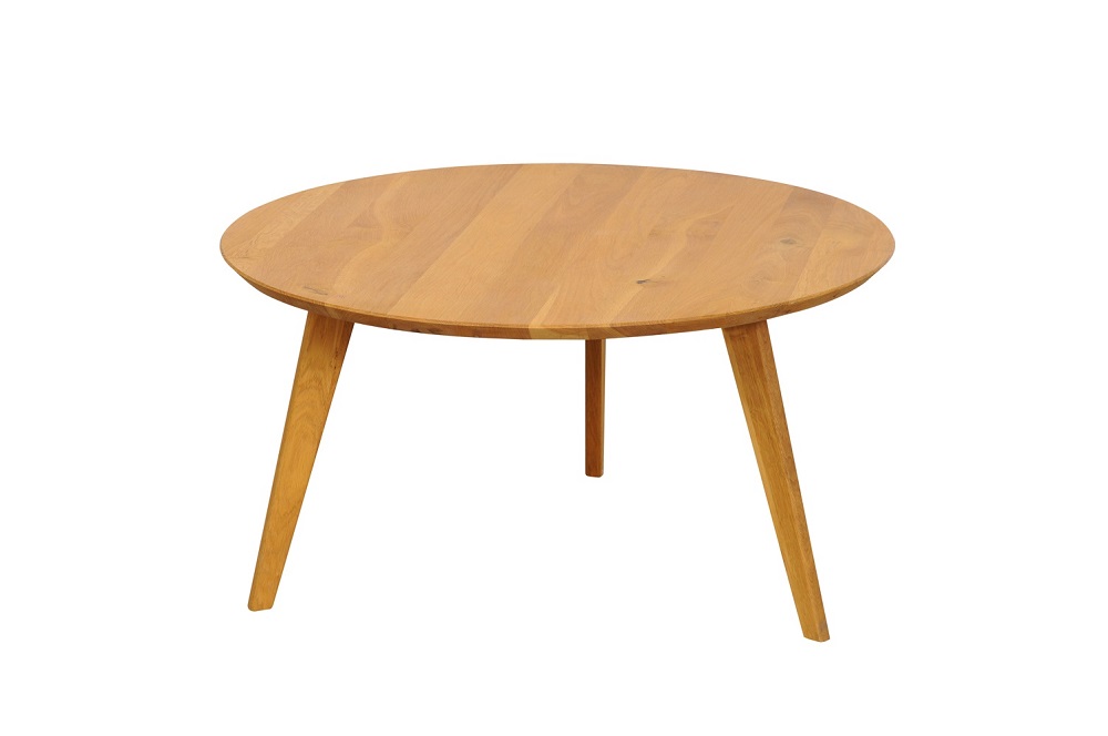 Couchtisch Olpe Wildeiche Massivholz 90 cm Ø geölt Beistelltisch