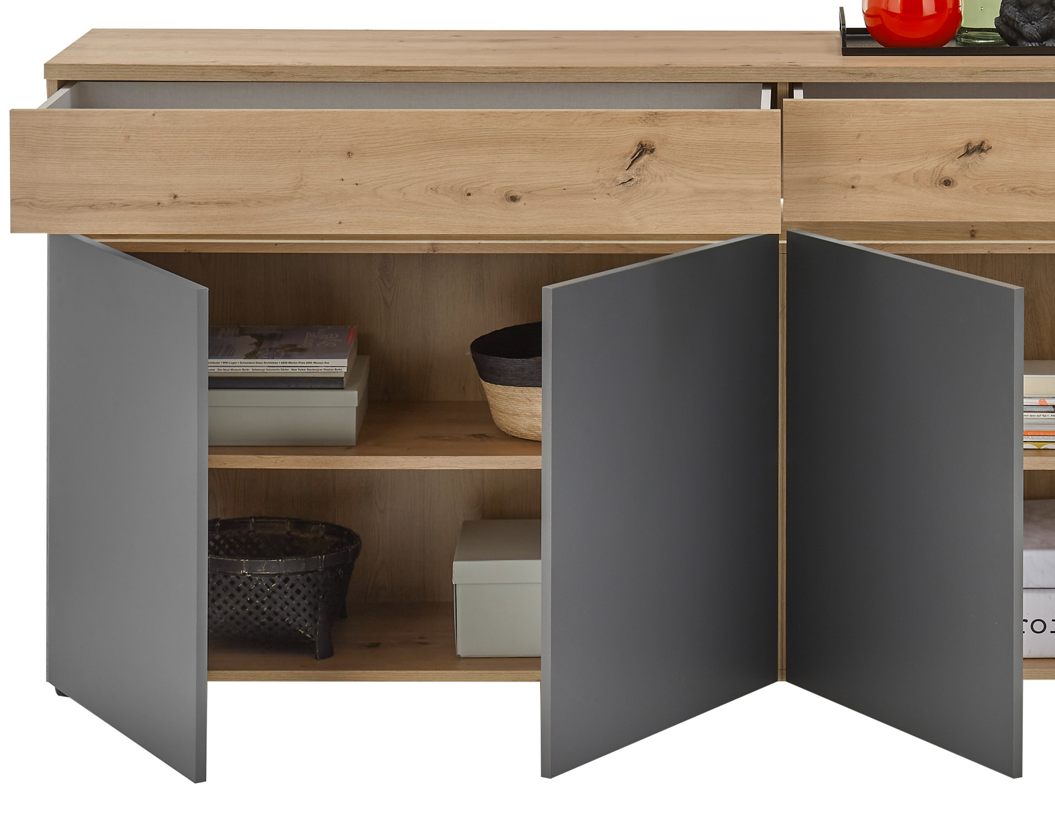 Sideboard Lille Kommode Schrank Wohnzimmerschrank Anrichte Flurkommode Beleuchtung