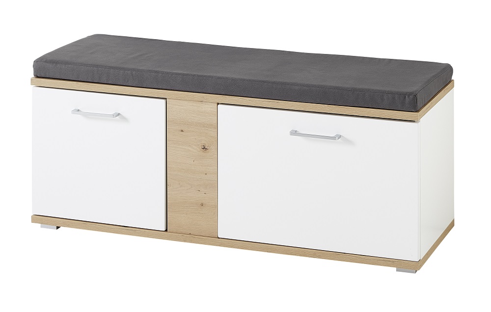 Garderobenbank Signo Weiß Matt Artisan Eiche Einlegeböden Sitzkissen Softclose Garderobenbank Signo Weiß Matt Artisan Eiche Einlegeböden Sitzkissen Softclose