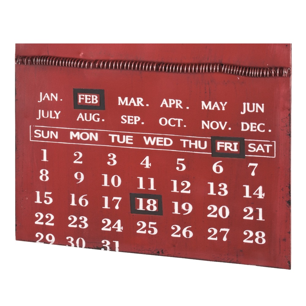 Memoboard Beatrice rot Uhr Kalender Wandtafel Wandboard