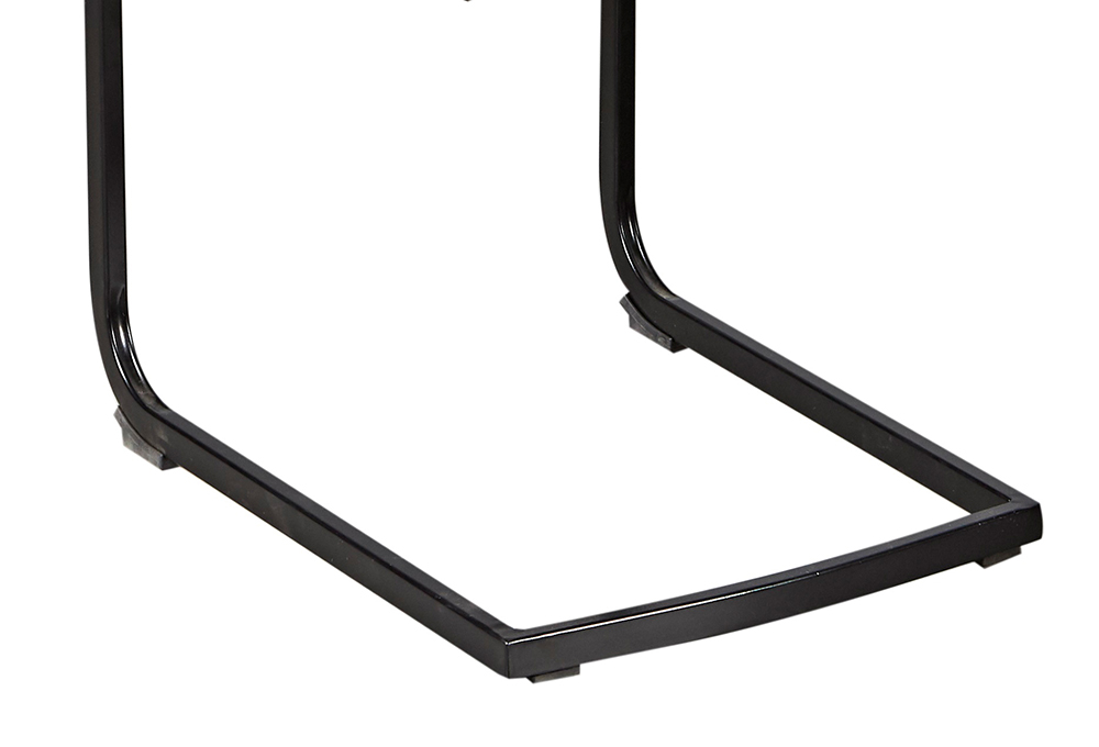 Schwingstuhl Melina mit graubraunen Polyesterbezug und schwarzen Metallgestell