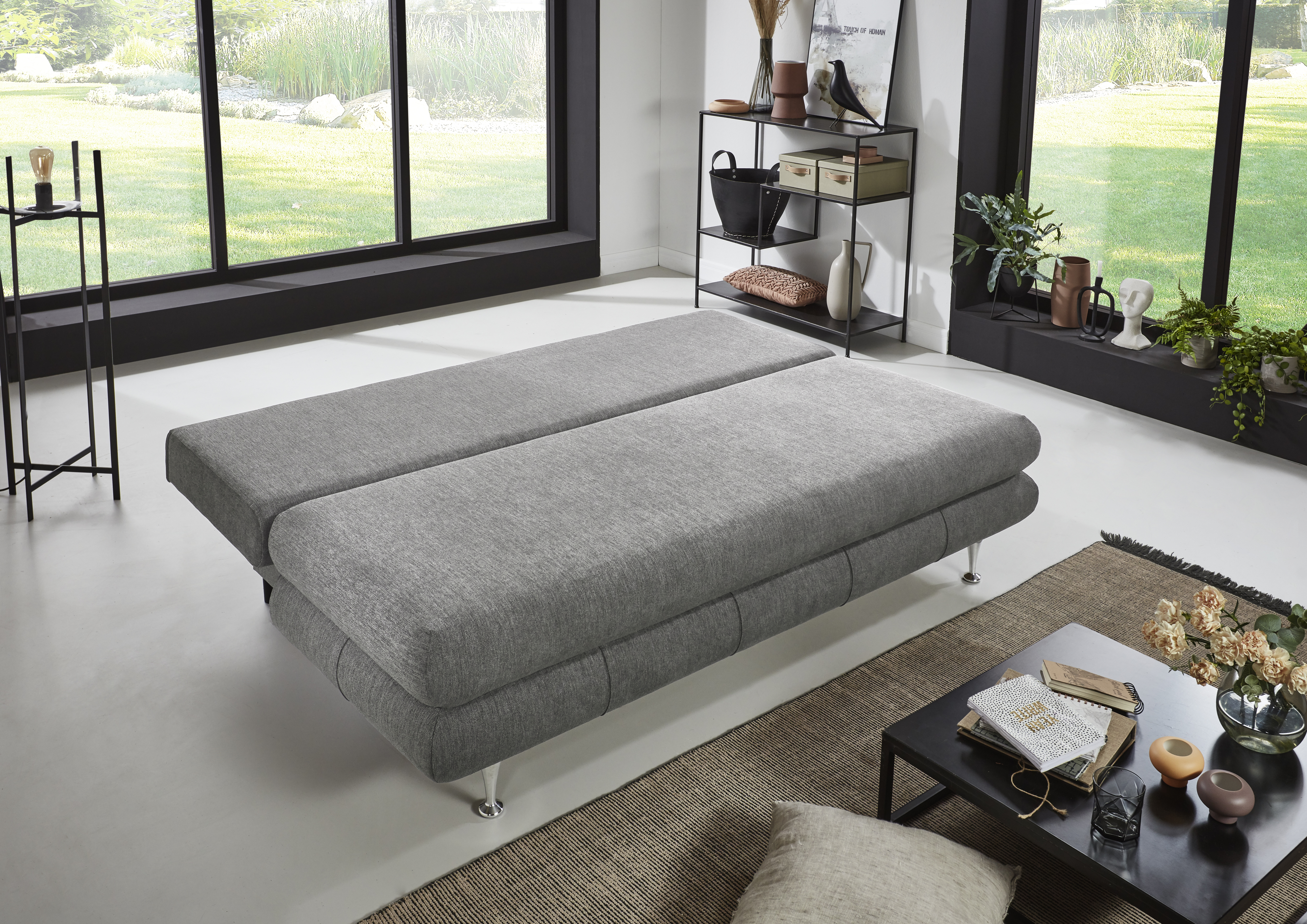 Funktionssofa Benfeld Grau Sofa Couch Wohnzimmersofa Wohnzimmercouch Liegesofa