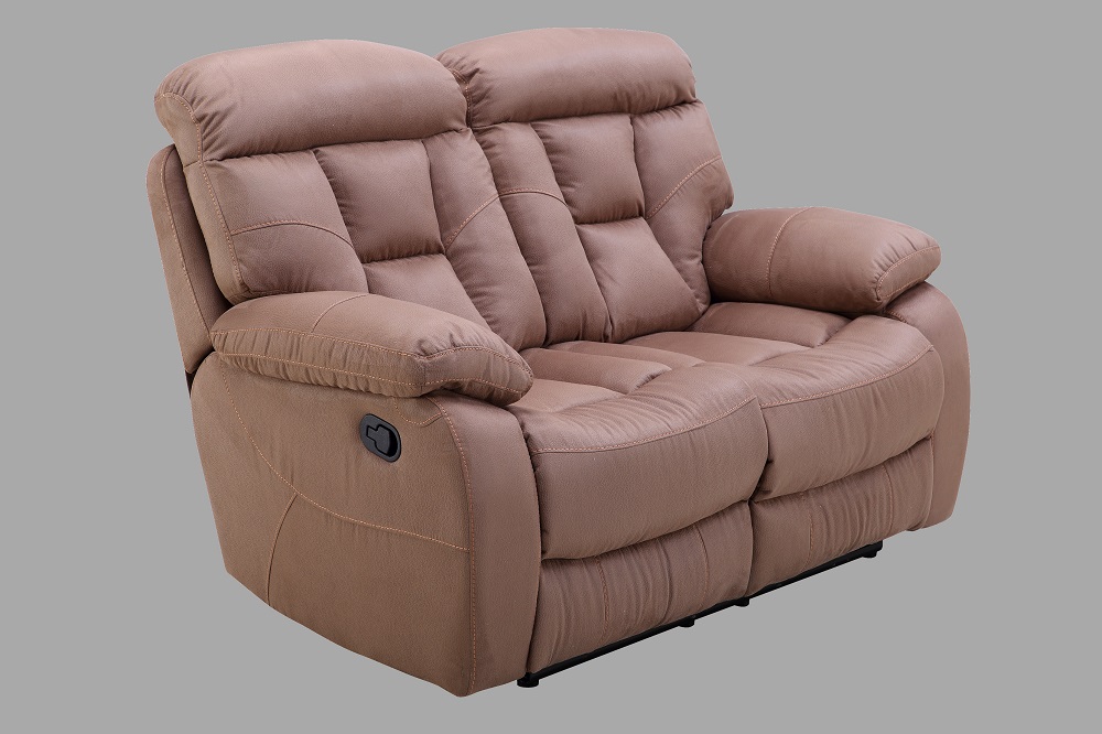 FM-394-2 Couch Hellbraun mit Relaxfunktion, Relaxcouch, Einzel Klappbare Relaxsitze