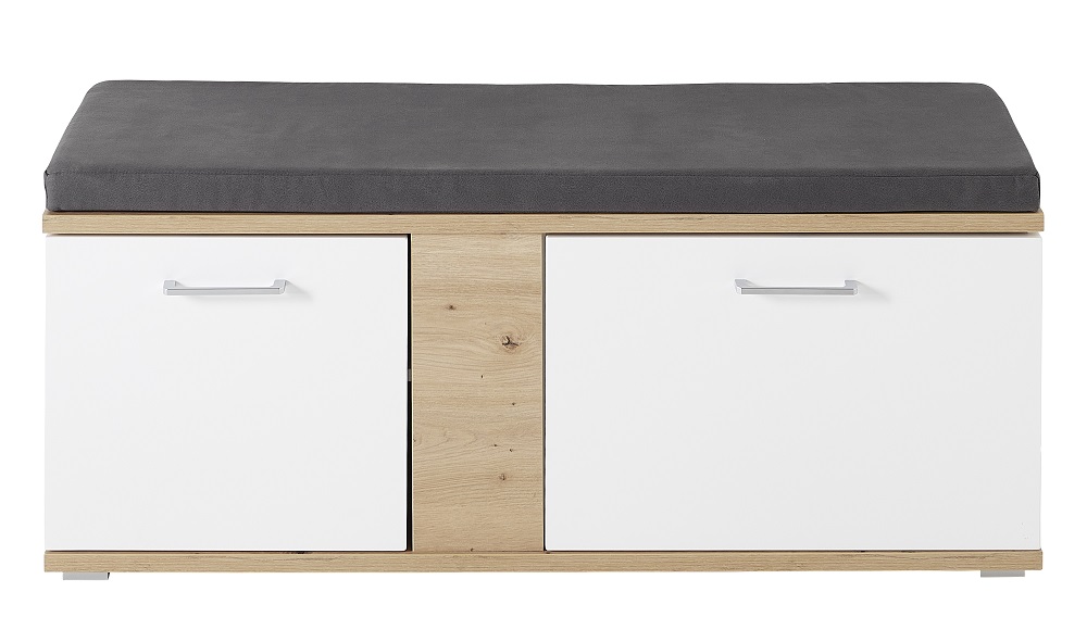 Garderobenbank Signo Weiß Matt Artisan Eiche Einlegeböden Sitzkissen Softclose Garderobenbank Signo Weiß Matt Artisan Eiche Einlegeböden Sitzkissen Softclose