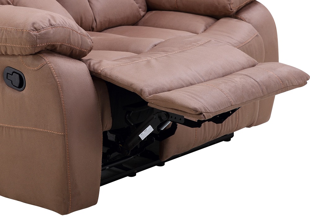 FM-394-2 Couch Hellbraun mit Relaxfunktion, Relaxcouch, Einzel Klappbare Relaxsitze