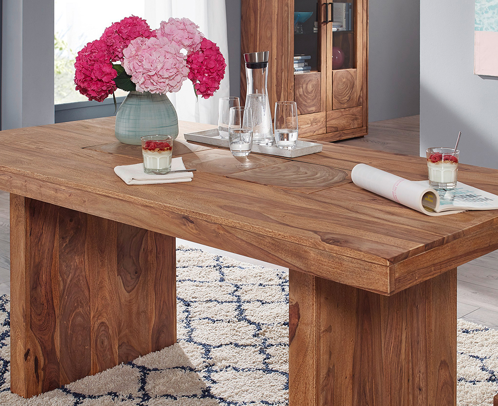 Esszimmertisch WZ-0468 aus Holz Shesham gebeitzt 200x100 cm Esstisch Küchentisch Speisetisch Esszimmertisch WZ-0468 aus Holz Shesham gebeitzt 200x100 cm Esstisch Küchentisch Speisetisch
