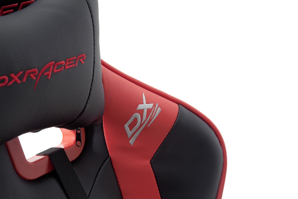 Gamingstuhl DX-Racer Schwarz-Rot mit Kissen höhenverstellbar Kunstleder Bürostuhl Gaslift