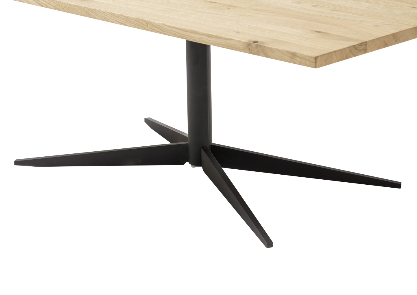 Couchtisch Nolan Eiche Massiv Geölt Metall Natur Schwarz Stubentisch Wohnzimmer
