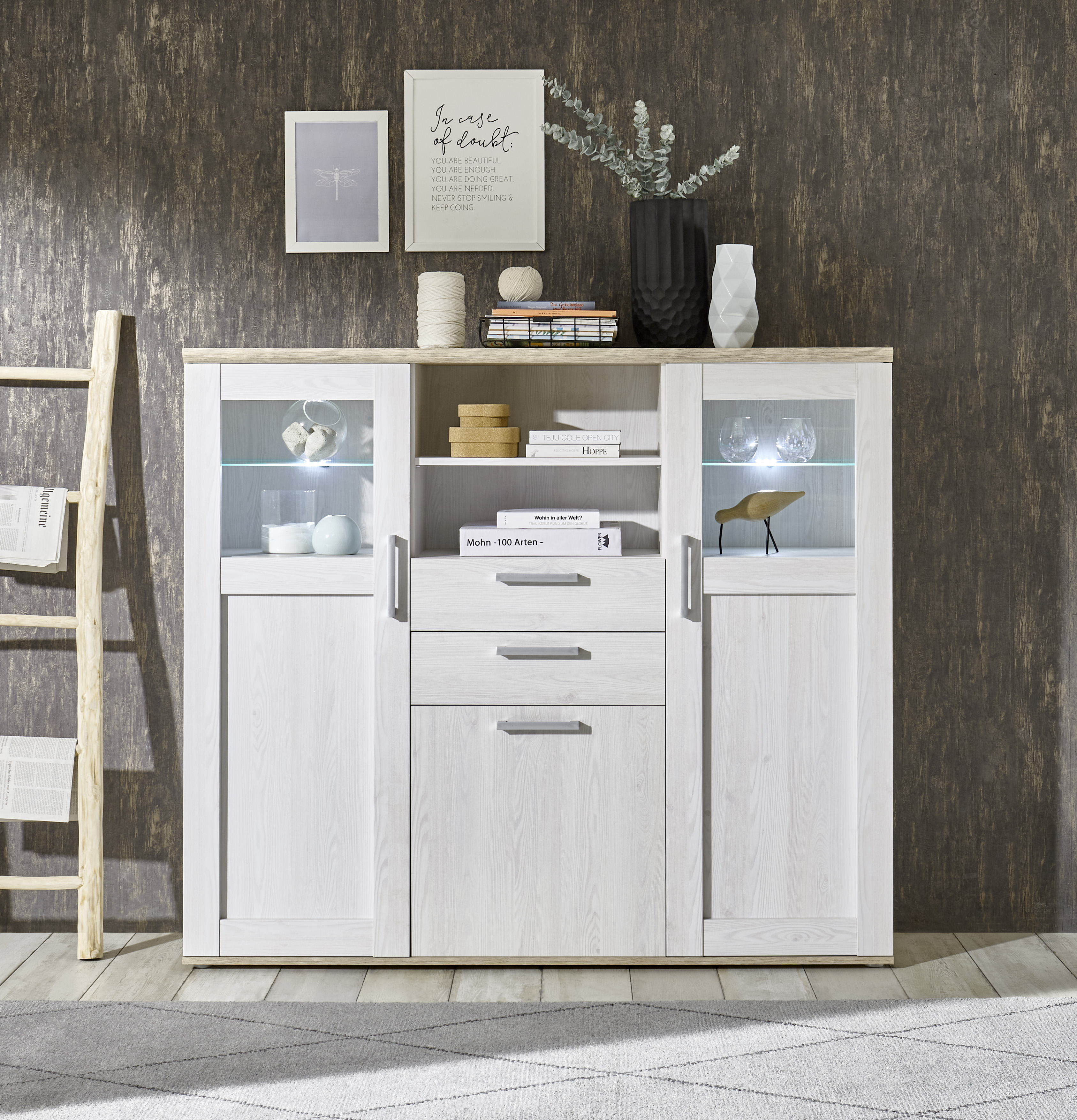 Highboard Venezia Hochschrank Schrank Wohnzimmerschrank Wohnzimmer Beleuchtung Highboard Venezia Hochschrank Schrank Wohnzimmerschrank Wohnzimmer Beleuchtung