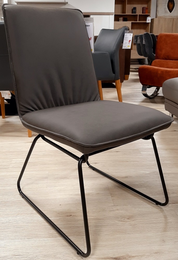 Esszimmerstuhl Flair taupefarben mit schwarzen Gestell Stuhl Küchenstuhl