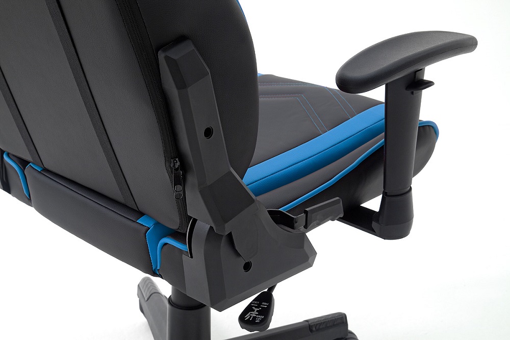 Gamingstuhl DX-Racer Schwarz-Blau mit Kissen höhenverstellbar Kunstleder Bürostuhl Gaslift