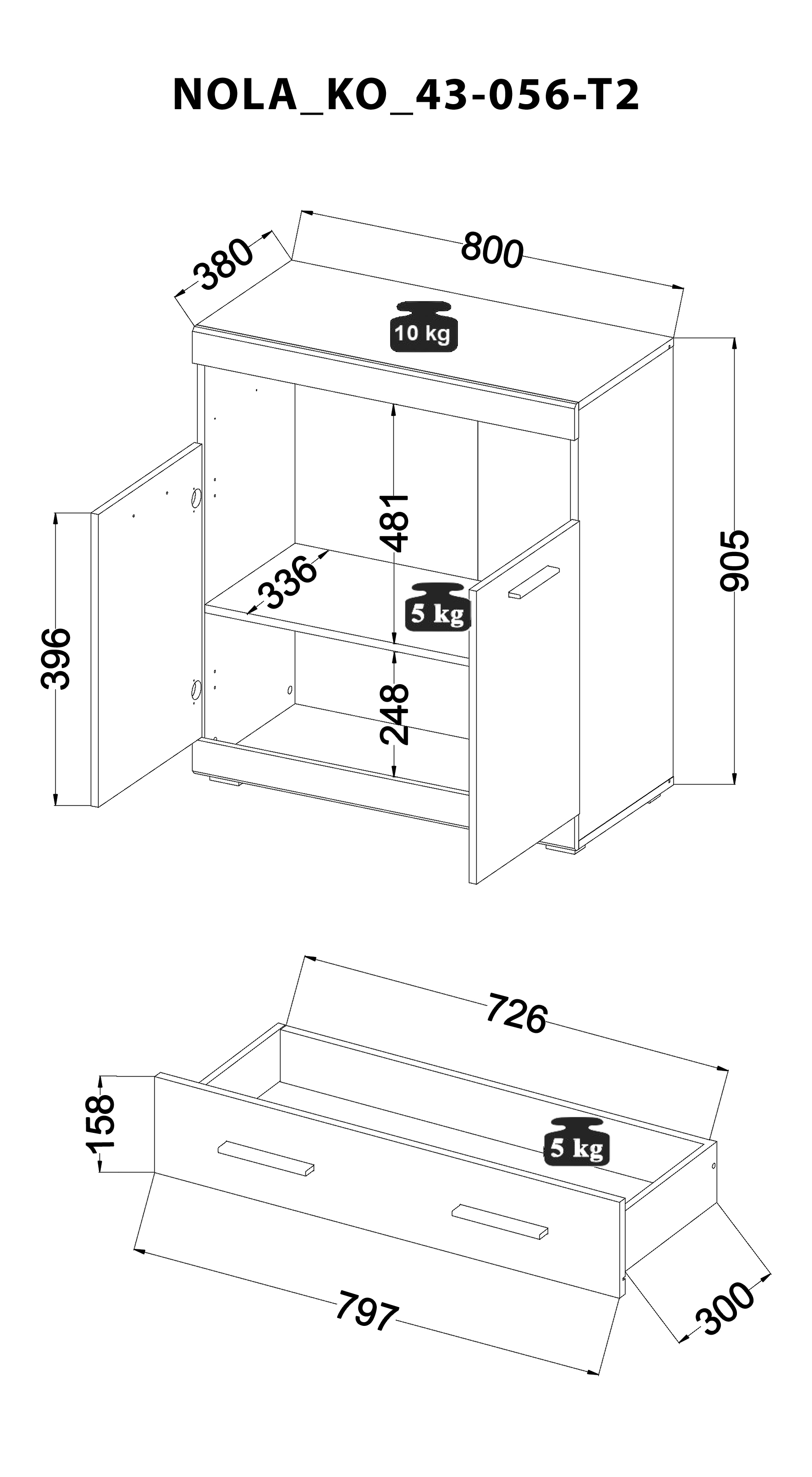 Kommode Nola Schrank Sideboard Wohnzimmerschrank Wohnzimmer