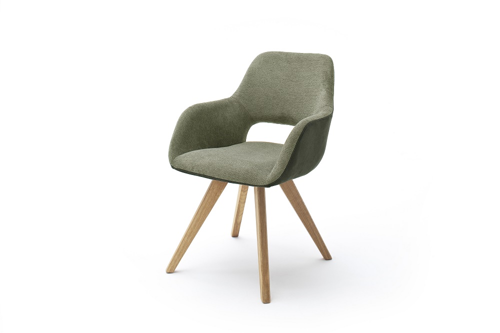 Armlehnstuhl Asella oliv-farbend Stuhl 4-Fuß Stuhl Lehnstuhl Esszimmerstuhl Küchenstuhl
